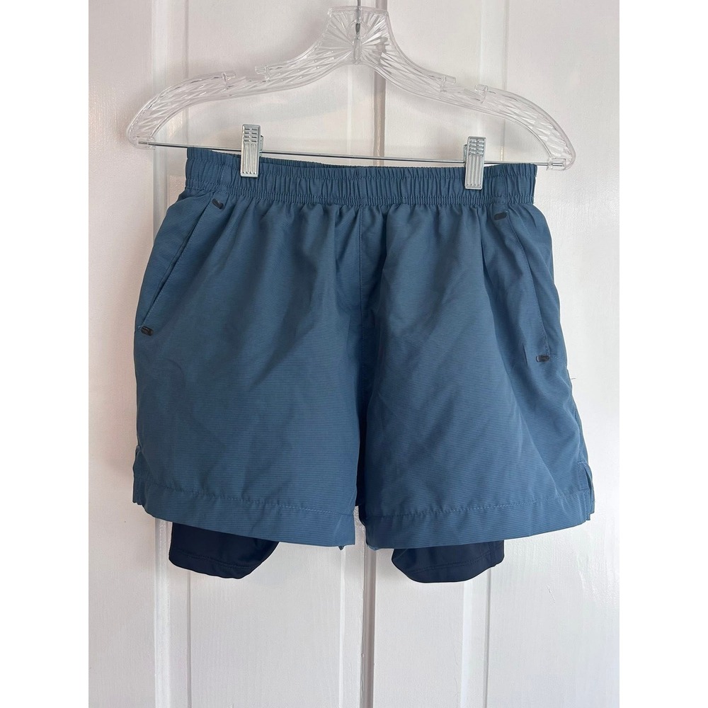 Dare 2B Mens Blue 2-in-1 Athletic Running Shorts Size Small